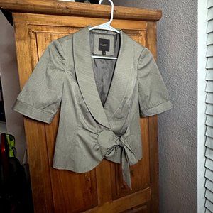 The Limited Collection Blazer XS Brown Short Sleeve Side Bow Ruffle Back Jacket